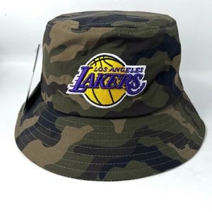 NBA Los Angeles Lakers Bucket Hat Boonie Cap Green Camo One Size